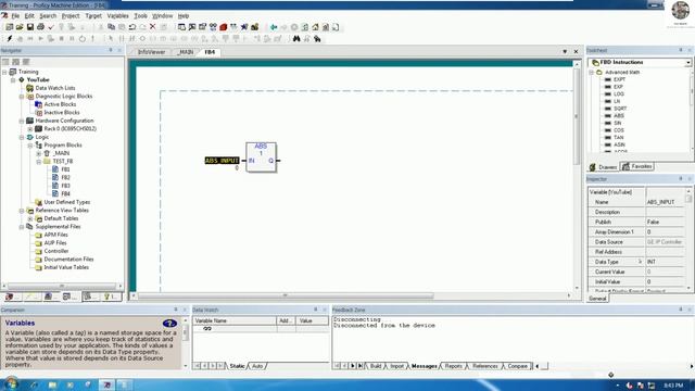 GE PLC Basic Function Block Diagram about advance math ABS(Absolute Value) and SQRT(Square Root) смотреть онлайн