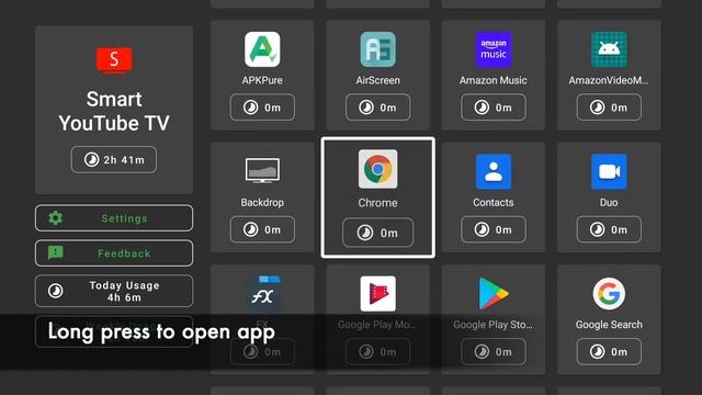 TVUsage app - Long press to Launch apps смотреть онлайн
