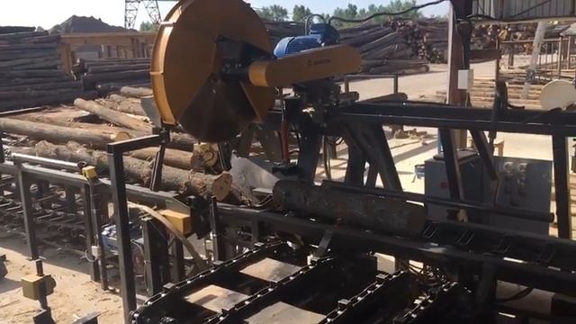 Отладка линии раскряжевки бревен на производстве фанеры! смотреть онлайн
