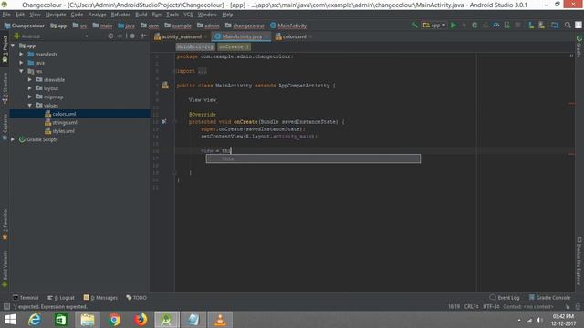 How to change Background colour Of the app -Android Studio 3.0.1 смотреть онлайн