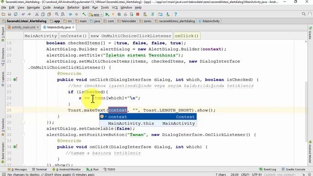 Seçenek Listesi Barındıran AlertDialog смотреть онлайн
