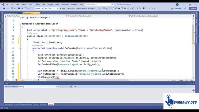 Xamarin Android C# .Net Tutorial - Time Picker смотреть онлайн