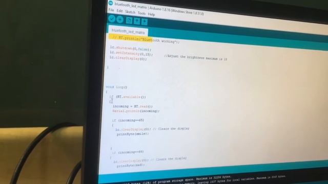 Bluetooth Module & LED matrix with Arduino & Pinwheel Robotics Project Shield смотреть онлайн