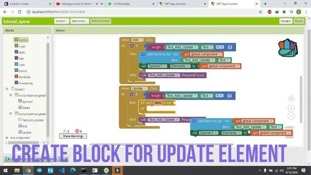 Tutorial Spinner ; Add, Update and Delete Element with App Inventor, Kodular, Appy Builder смотреть онлайн
