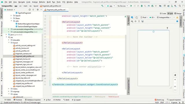 Instagram Clone | Fragments | Android Studio | Part 5 смотреть онлайн