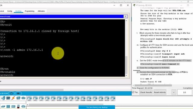 CCNA - ITN - Lab Session - Module 16 - SSH смотреть онлайн