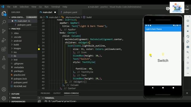 Flutter |17| Switch between Light and Dark Theme смотреть онлайн