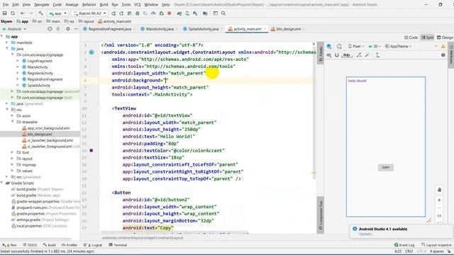 Copy Button in Android Studio | How to set copy Button | Pro Tips | Android Studio Tutorials смотреть онлайн
