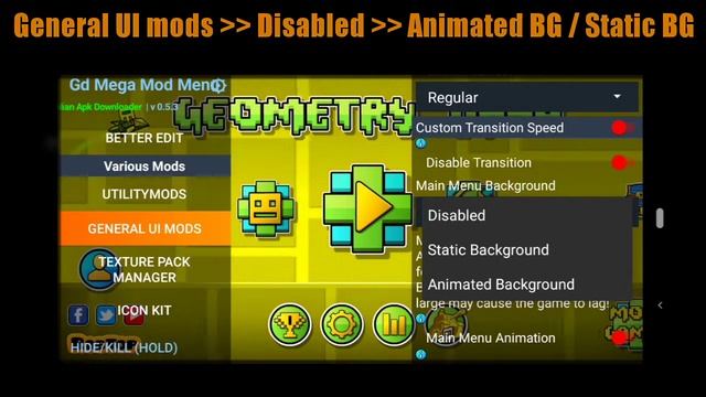 (2.11) Cómo CAMBIAR EL FONDO del menu en Geometry Dash (ANDROID) [Tutorial] смотреть онлайн