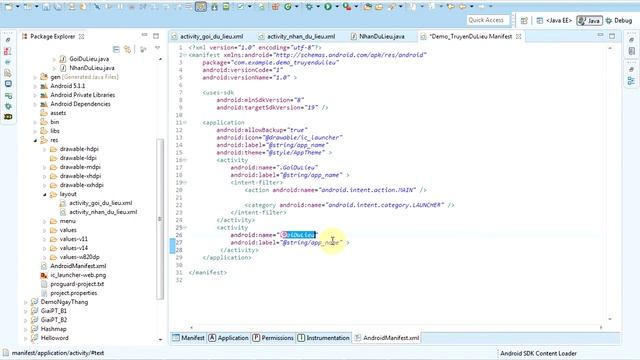 [LT Android] Bài 4.2 - Truyền dữ liệu giữa các activity смотреть онлайн