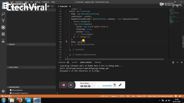 Flutter Course Android or iOS in Hindi beginner advanced part-9 appbar hide on scroll up смотреть онлайн