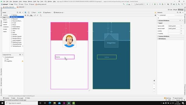 Belajar android studio | Constraint Layout Login Apps смотреть онлайн