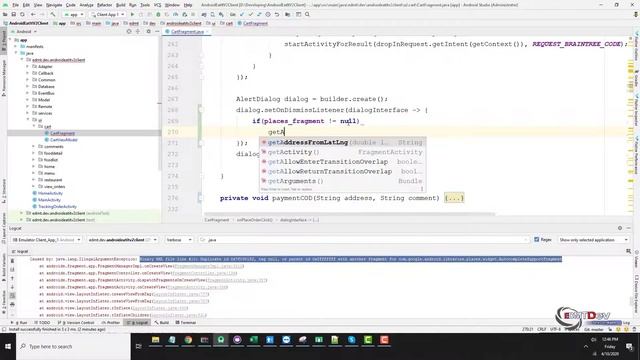 Android Development Tutorial - New Eat It part 89 Fix Crash when ORder twice times continual смотреть онлайн
