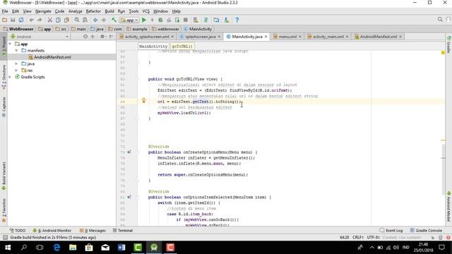 TUTORIAL MEMBUAT WEB BROWSER DI ANDROID STUDIO смотреть онлайн