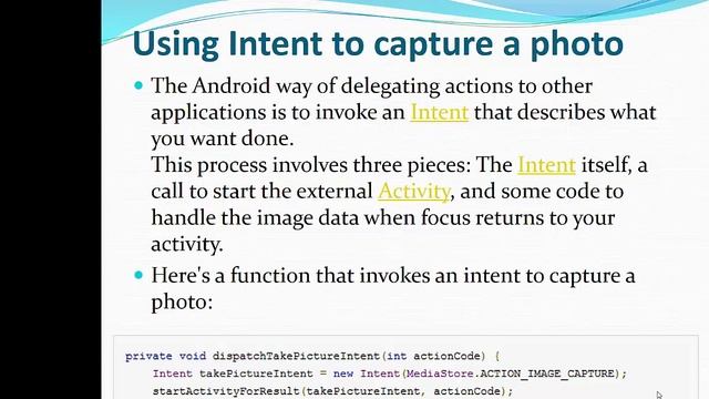 Launching Camera via Intent смотреть онлайн