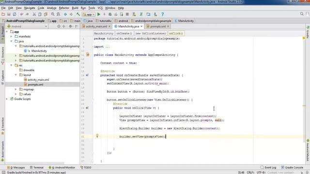 Android Prompt Dialog Tutorial - Android Studio Tutorial for Beginners смотреть онлайн