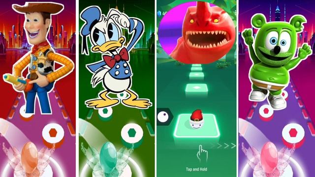 Toy Story 🆚Duck 🆚Sea Beast 🆚 Gummy Bear 💥 Who Will Win 💥 Tiles Hop Game ⚡ смотреть онлайн
