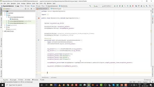 dependent spinners in android with android studio | #android смотреть онлайн