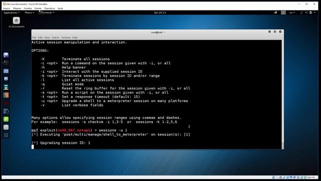 10 6 Gerenciando sessões ativas no Metasploit смотреть онлайн