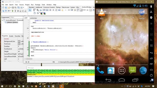 Installing LAMW for Laz4Android and ListView Example смотреть онлайн