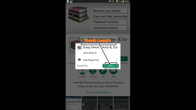 TUTORIAL DOWNLOAD THE APP EASY UNRAR, UNZIP & ZIP IN THE PLAY STORE