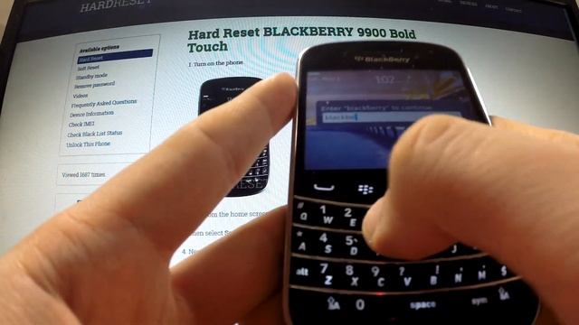 Hard Reset Blackberry 9900 Bold Touch - Remove Password Protection смотреть онлайн