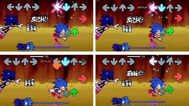 [QUAD MASHUP] Friday Night Funkin' VS SONIC EXE Confronting Yourself Run Sonic Run! смотреть онлайн