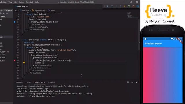 Linear Gradient | Flutter Tutorial | Learn Flutter with Mayuri Ruparel смотреть онлайн