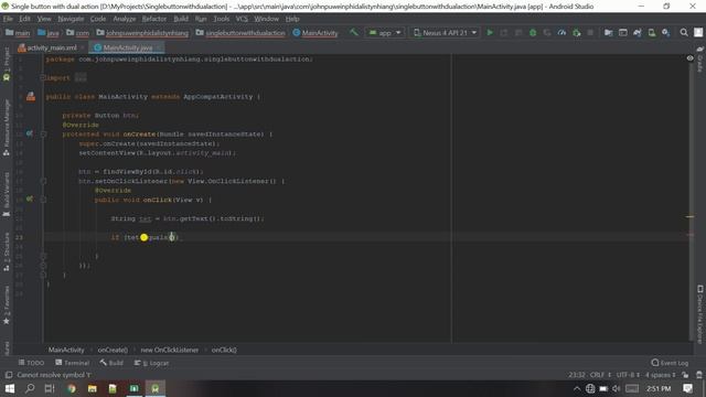 Multi task with a single button | Android Studio | John Puwein | Khasi | Shillong | Meghalaya смотреть онлайн
