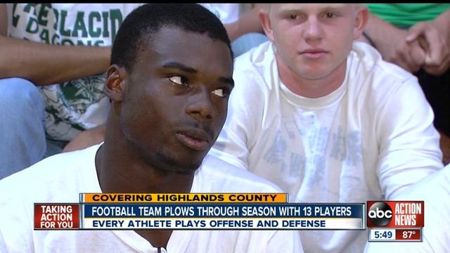 Lake Placid High School football players play entire game, offense and defense смотреть онлайн