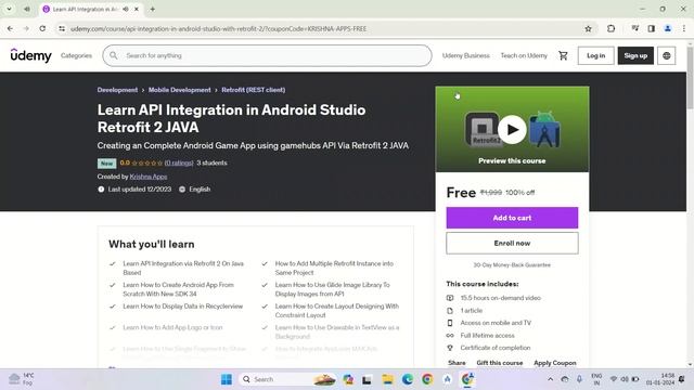 Learn API Integration in Android Studio Retrofit 2 JAVA - Krishna Apps смотреть онлайн
