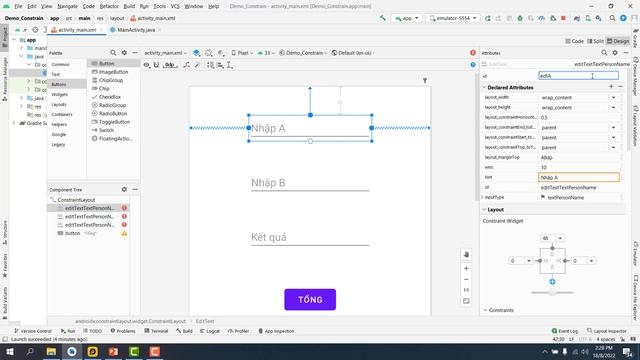 Lập trình Android - Bài 2: Tìm hiểu Constrain Layout - Ứng dụng cơ bản cho người mới Bắt đầu. смотреть онлайн