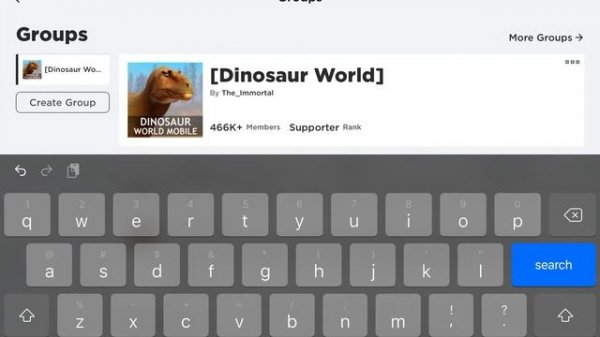 How to join the group Dinos in dinosaur world mobile.