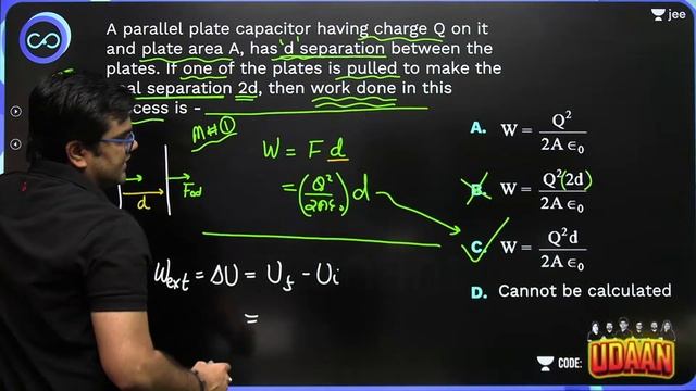 Capacitor L2 | Energy Stored in Capacitor | #jee2024 #jee2025 #jeephysics #jayant_nagda смотреть онлайн