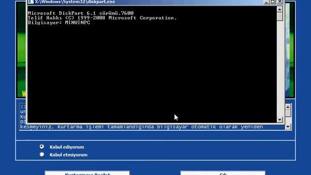 Recovery DVD ile Sistem Restore Ekranı смотреть онлайн