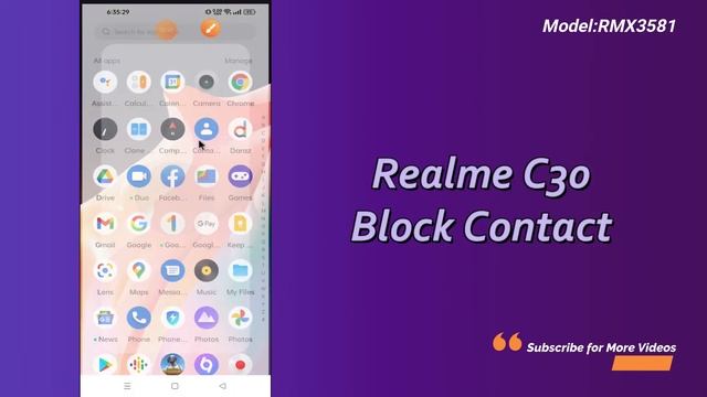 Realme C30 , Blocklist setting Block Call Block massage setting смотреть онлайн