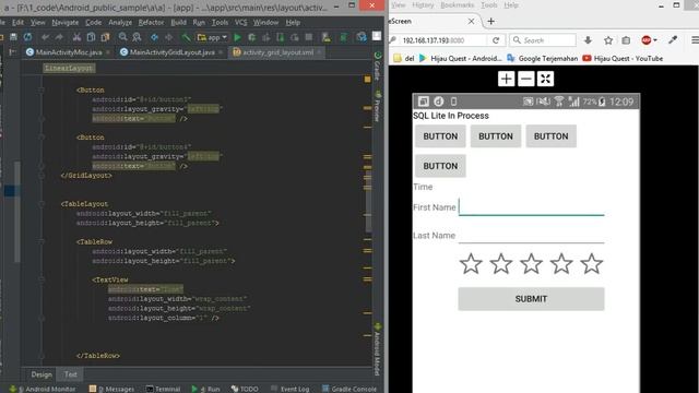 GridLayout + TableLayout + Android смотреть онлайн