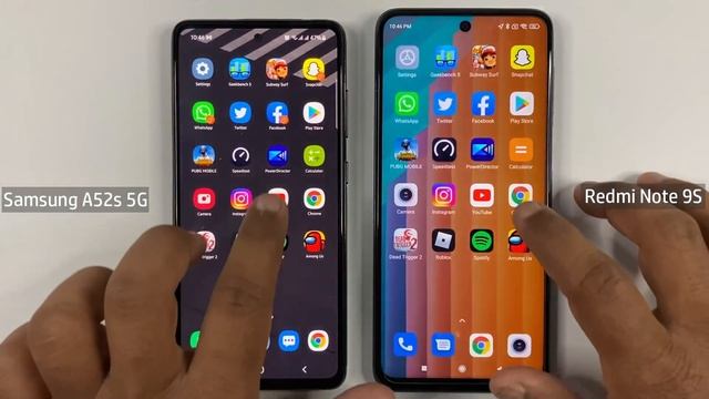 Samsung A52s 5G Vs Redmi Note 9s | Speed Test смотреть онлайн
