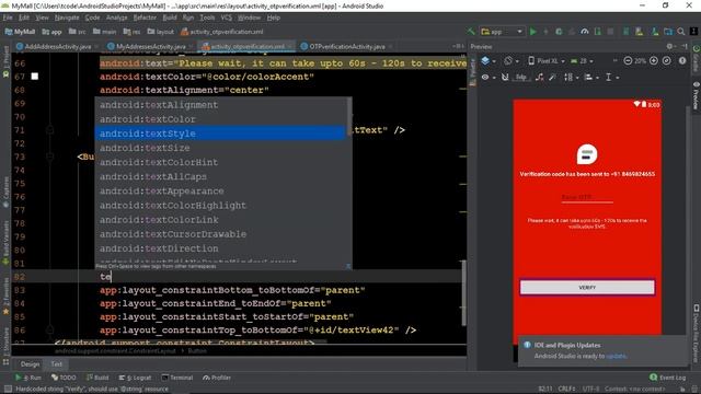 How to make an e-commerce android app?(Part-79)| OTP verification activity | Hindi Tutorial 2019 смотреть онлайн