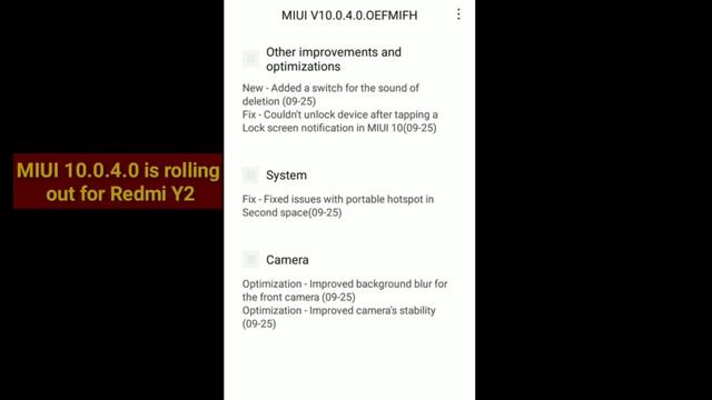 Miui 10.0.4.0 update | Redmi Y2 stable update miui 10.0.4 | miui 10.0.4 is rolling out Redmi y2 смотреть онлайн