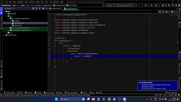 Gradient Background In Android Studio Jetpack Compose | Multiple Colors Background In Android Studi