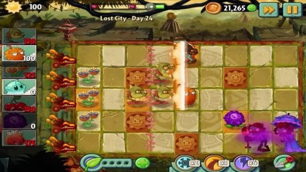Plants vs Zombies 2 : Lost City - Day 24 Walkthrough