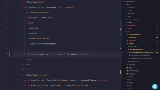 Laravel, Inertia & Vue JS 3 - Projet gestion scolaire: #10 -Affichage erreur de validation смотреть онлайн