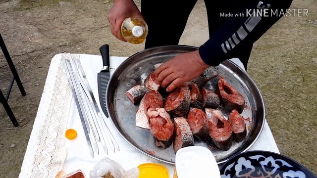 #рыба#кухня#шашлык # Шашлык из рыбы.Балиқдан шашлик. Baliq kabob. смотреть онлайн