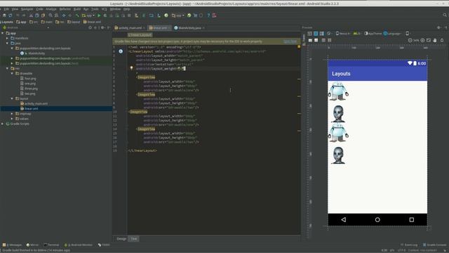 Android LinearLayout Tutorial смотреть онлайн