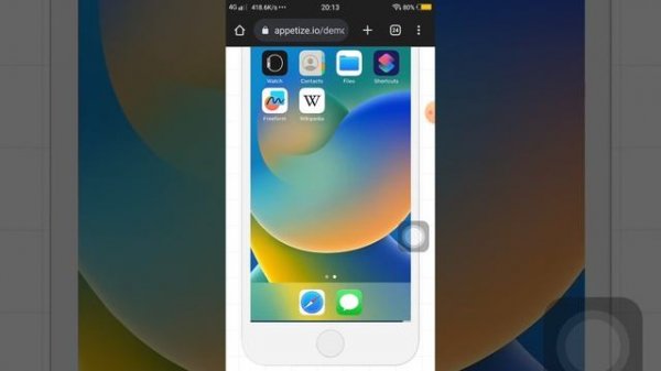iOS On Android Appetize.io
