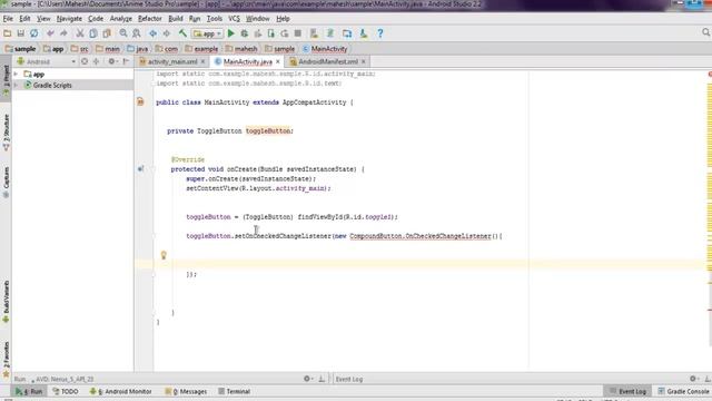 Android ToggleButton Example смотреть онлайн