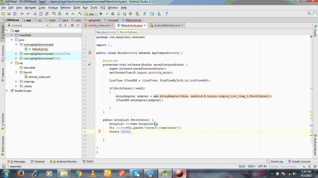 How to create a SMS Read in Android Studio using Array Adaptor & Cursor смотреть онлайн