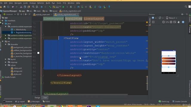 Expense Manager App - Part 3 | Registration Layout Design смотреть онлайн
