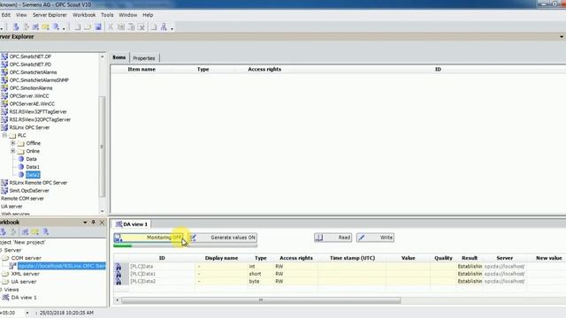 Rslogix 5000 Tag Value Read & Write in Siemens OPC Scout V10 смотреть онлайн